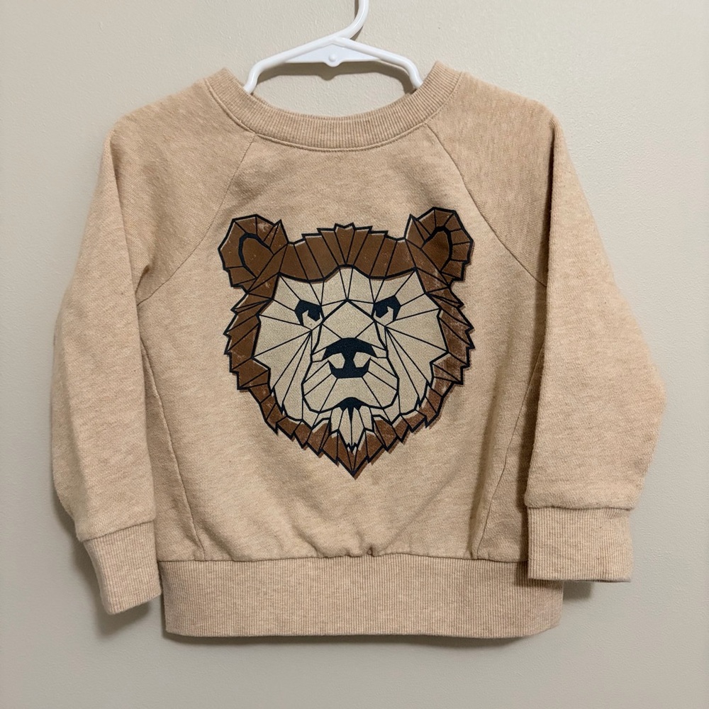 Cat & Jack Tan Bear Graphic Sweatshirt Boys 3T